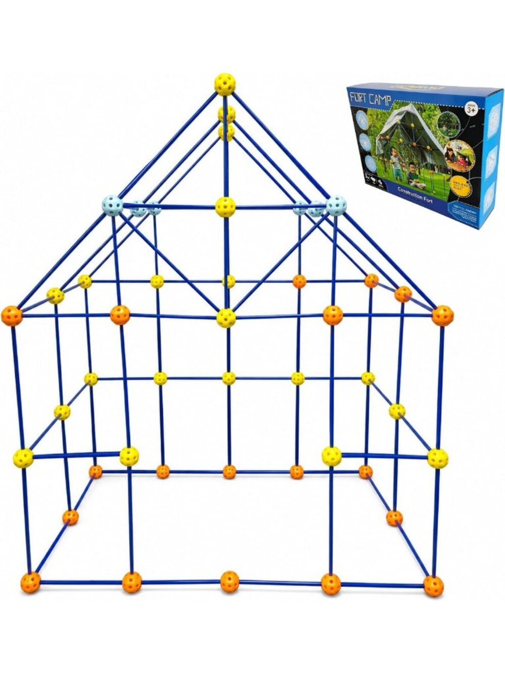 STEM Fort Building Kit for Kids 3-12, 158 Pieces Creative Indoor Playset